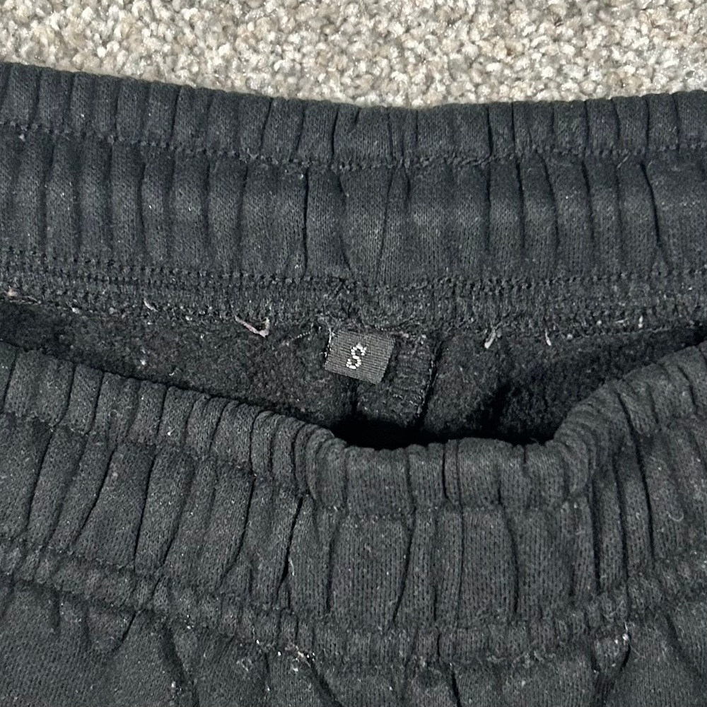 Womens Black Fleece Cargo Sweatpants Elastic Waist Straight Leg Size S - Picture 8 of 8
